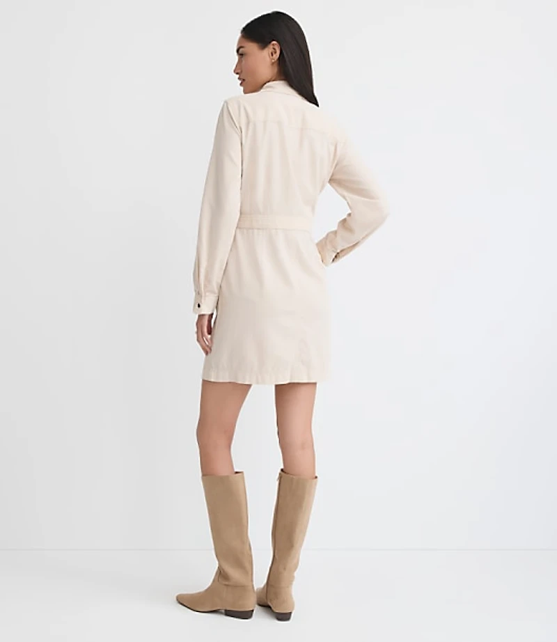 Corduroy Mini Pocket Shirtdress