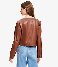 Faux Leather Zip Jacket