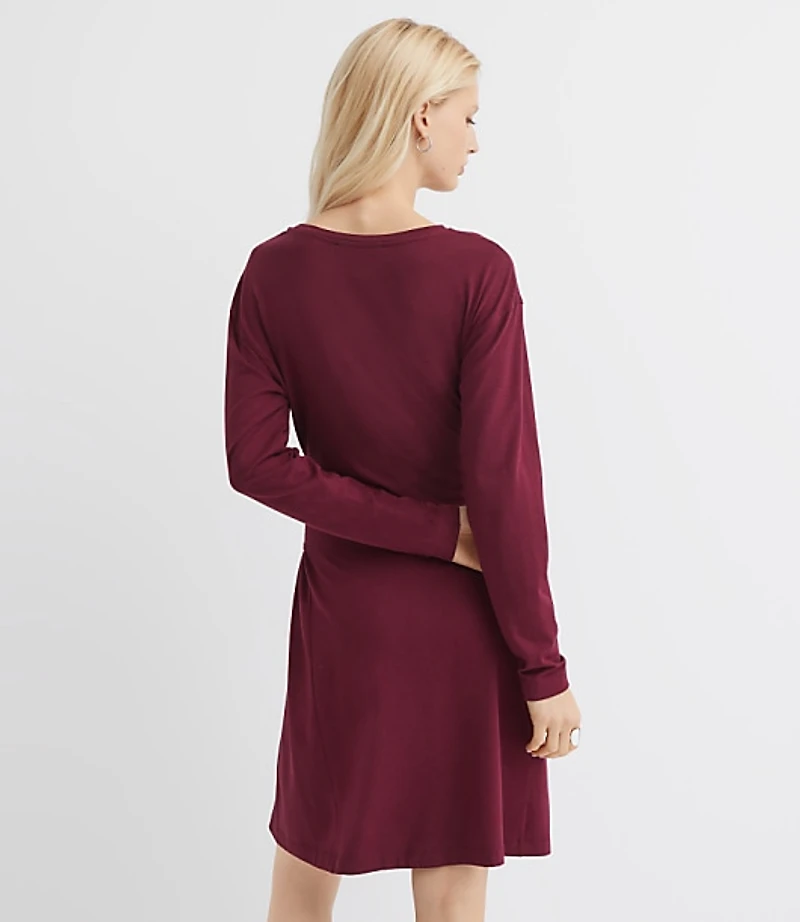 Heathered Tie Waist Mini Dress