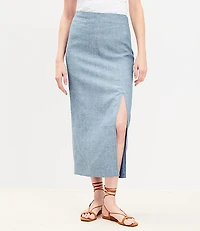Linen Blend Maxi Skirt