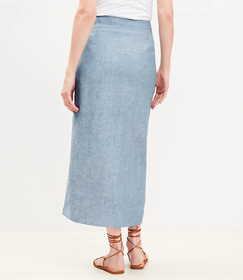 Linen Blend Maxi Skirt