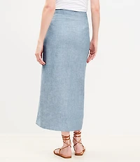 Linen Blend Maxi Skirt