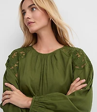 Lace Shoulder Blouse