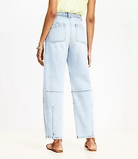 High Rise Barrel Jeans in Light Wash Indigo