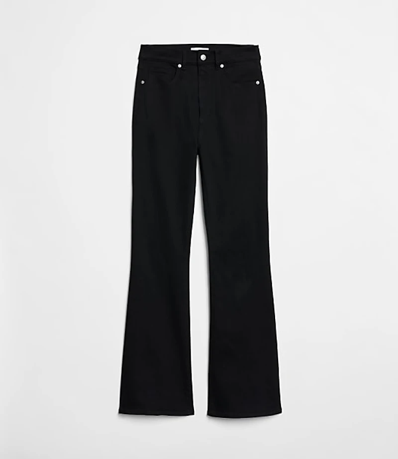 High Rise Slim Flare Jeans Jet Black Wash