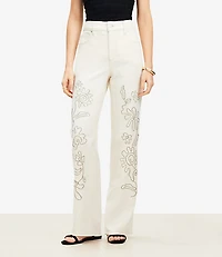 Mid Rise Relaxed Straight Jeans Ecru