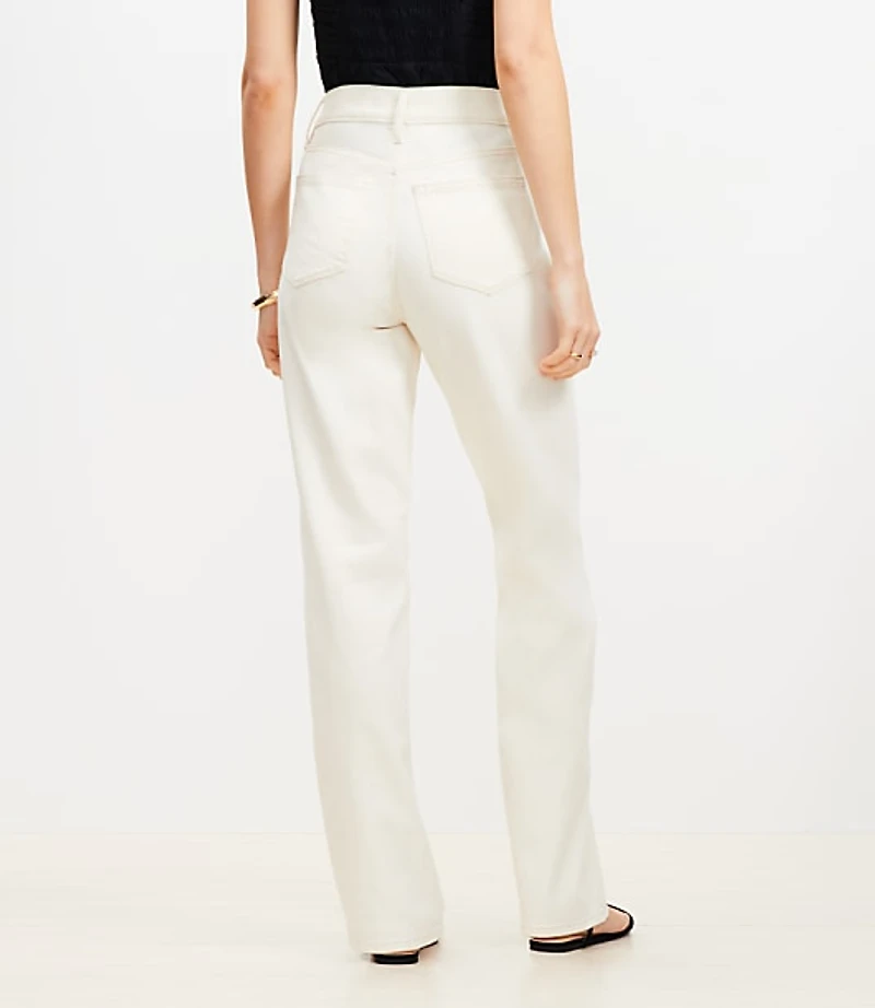 Mid Rise Relaxed Straight Jeans Ecru
