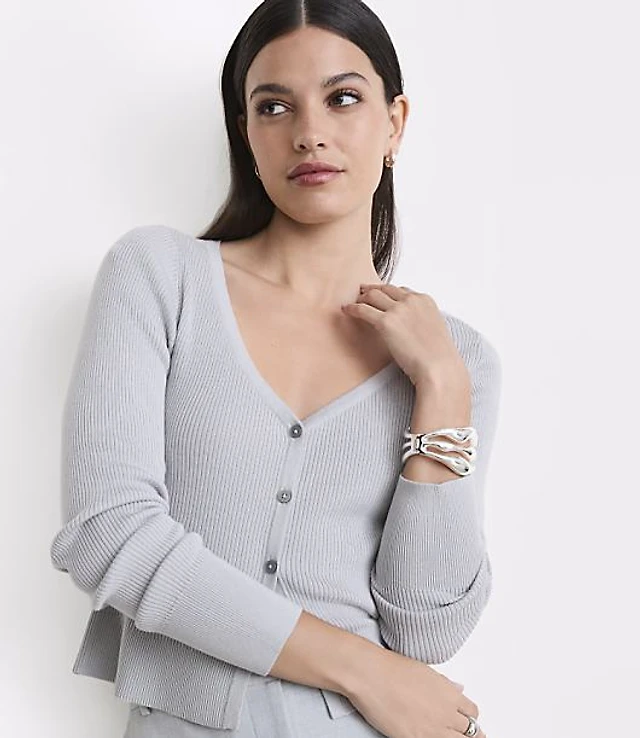 LOFT Versa Ribbed V-Neck Cardigan