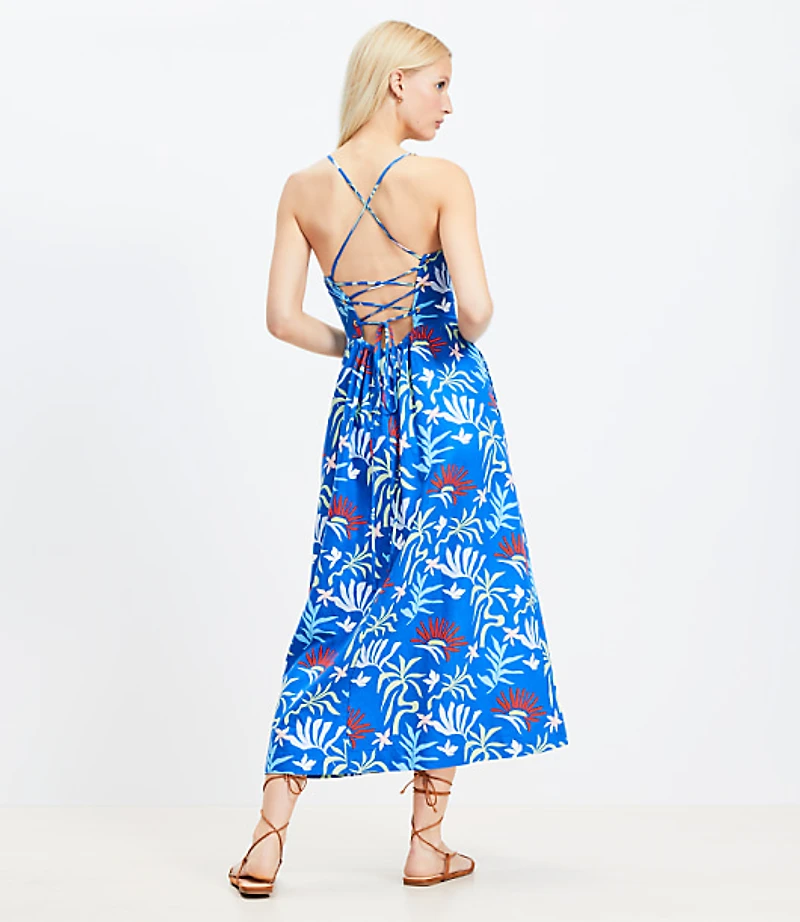 LOFT Beach Sun Strappy Back Midi Dress
