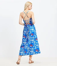 LOFT Beach Sun Strappy Back Midi Dress