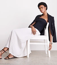 Petite LOFT Versa Strapless Mixed Media Maxi Dress