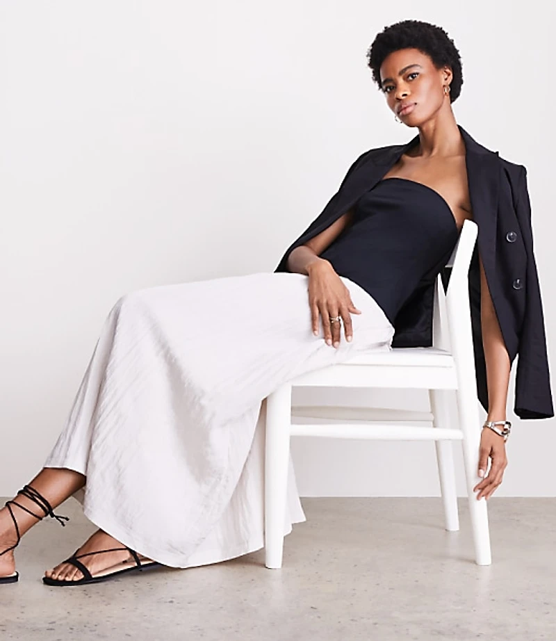 LOFT Versa Strapless Mixed Media Maxi Dress