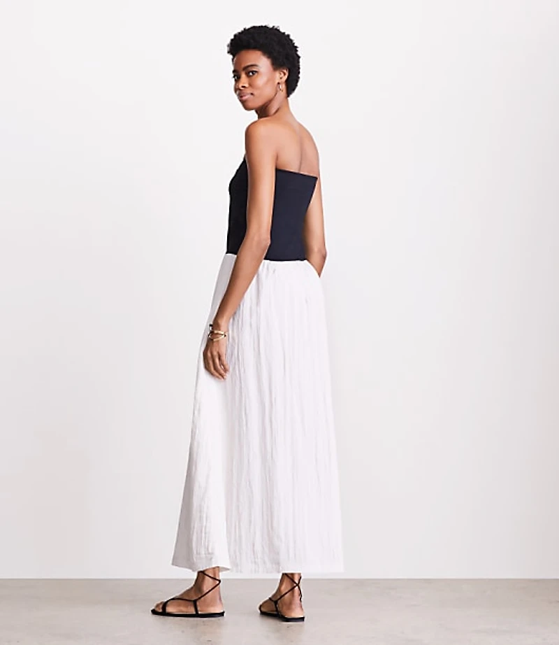 LOFT Versa Strapless Mixed Media Maxi Dress