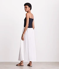 LOFT Versa Strapless Mixed Media Maxi Dress