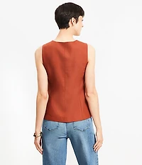 Cotton Linen Double Breasted Vest