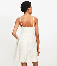 Eyelet Strappy Mini Pocket Dress