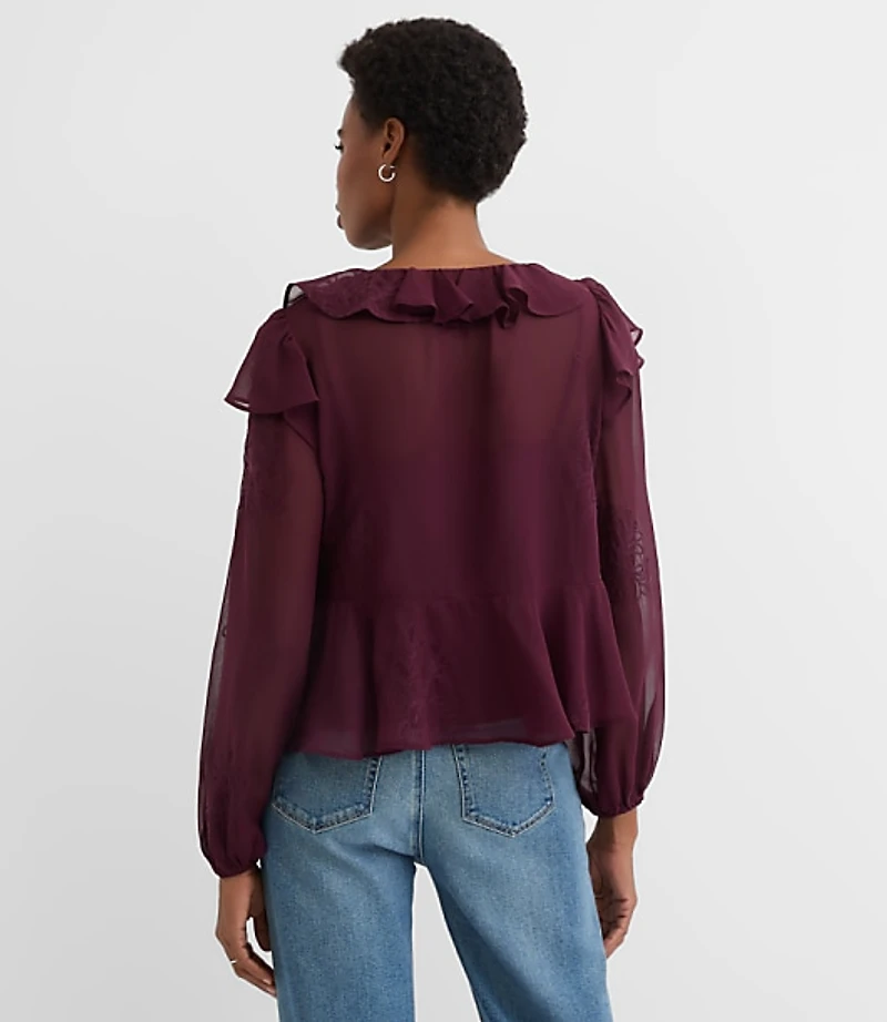 Ruffle Peplum Blouse