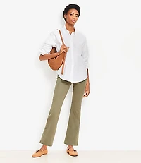 Petite Poplin Cutout Back Tunic Shirt