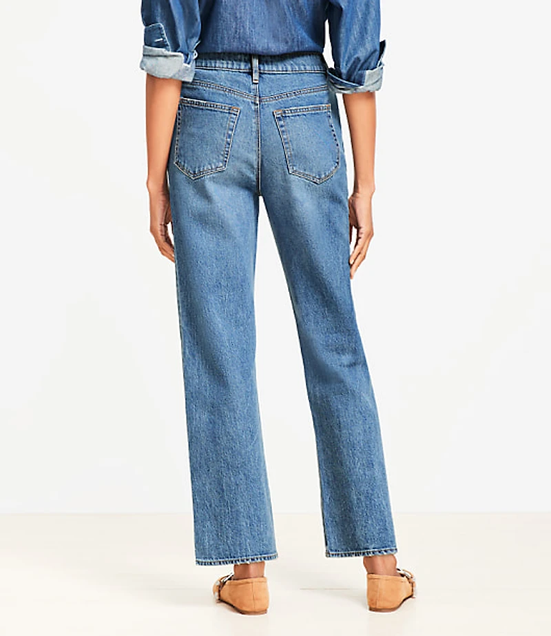 Curvy High Rise Straight Jeans Authentic Vintage Mid Wash