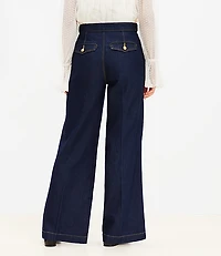 Petite Refined High Rise Trouser Jeans Rinse Wash