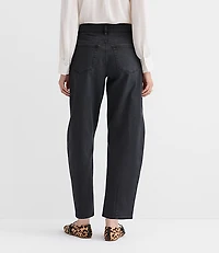 High Rise Barrel Jeans Washed Black