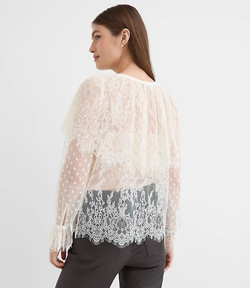 Chantilly Lace Cape Blouse
