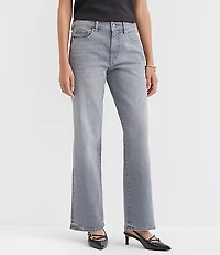 Mid Rise Relaxed Straight Jeans in Grey