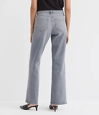 Mid Rise Relaxed Straight Jeans in Grey
