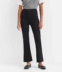 Petite Fresh Cut High Rise Kick Crop Jeans Jet Black Wash