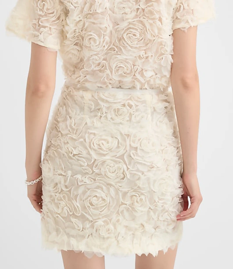 Floral Tulle Mini Skirt