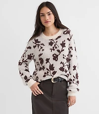 Fuzzy Floral Sweater