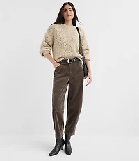 Shimmer Pointelle Blouson Sweater