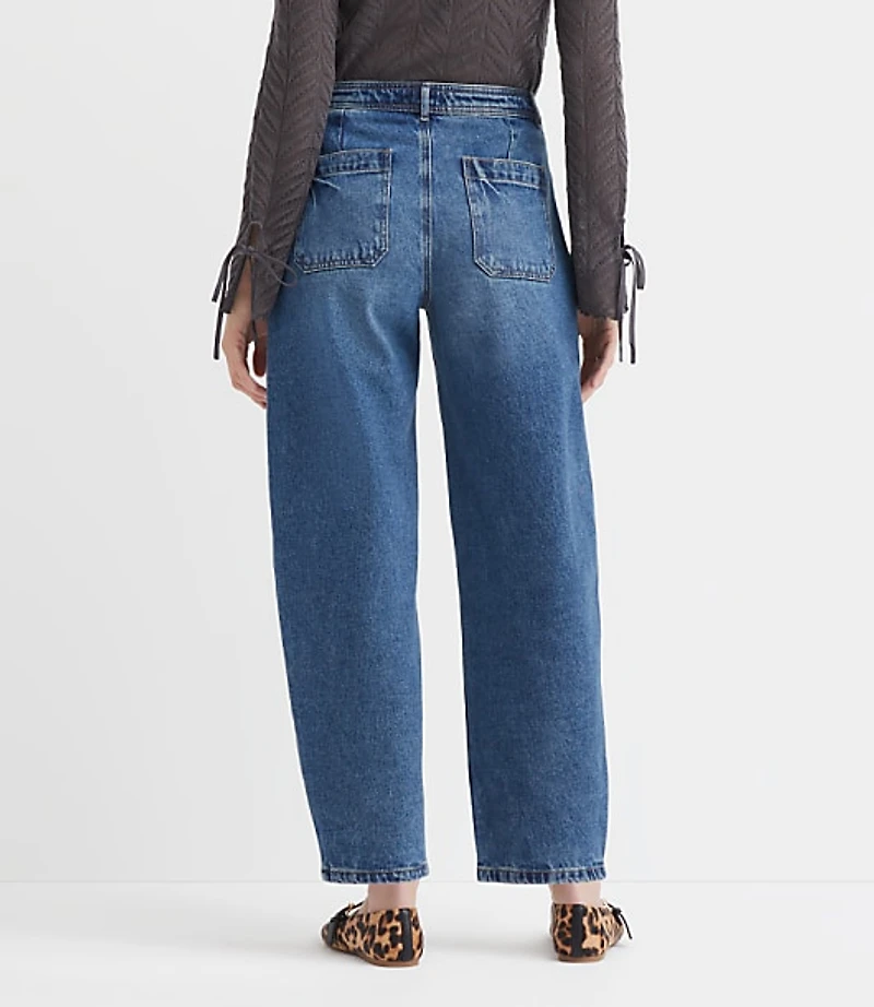 High Rise Barrel Jeans Authentic Vintage Mid Wash