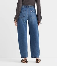 High Rise Barrel Jeans Authentic Vintage Mid Wash