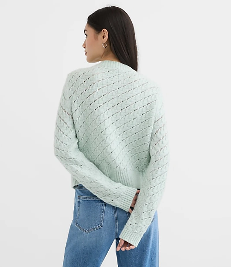 Shimmer Pointelle Cardigan