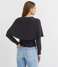 Petite Ribbed Cape Sweater