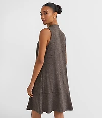 Petite Mock Neck Flounce Mini Dress