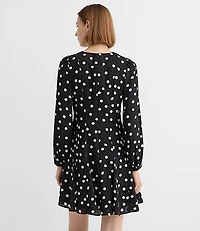 Petite Dotted Godet Mini Dress