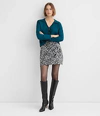 Slit Cuff Tie Neck Blouse
