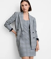 Petite LOFT Versa Seasonless Stretch Strappy Mini Dress Plaid