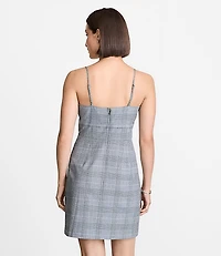 Petite LOFT Versa Seasonless Stretch Strappy Mini Dress Plaid