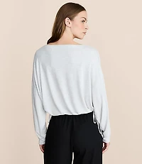 Lou & Grey Heathered Side Tie Essential Modal Tee