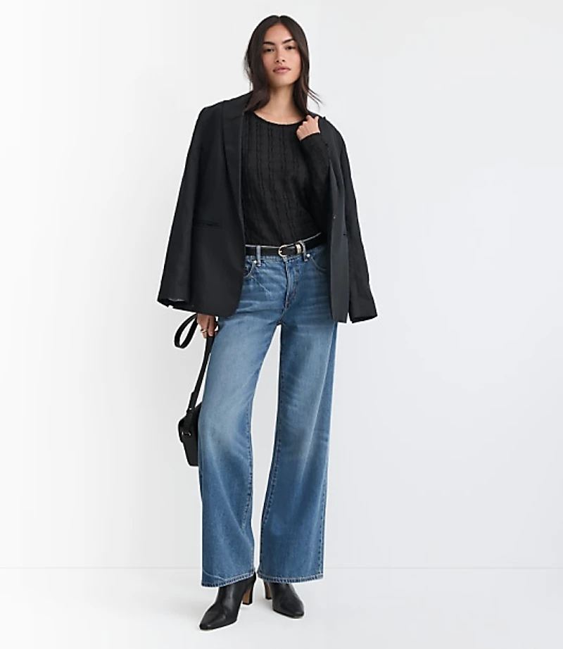 Textured Long Sleeve Crew Neck Tee