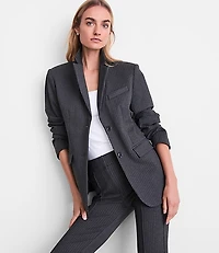 Petite LOFT Versa Ponte Blazer Pinstripe