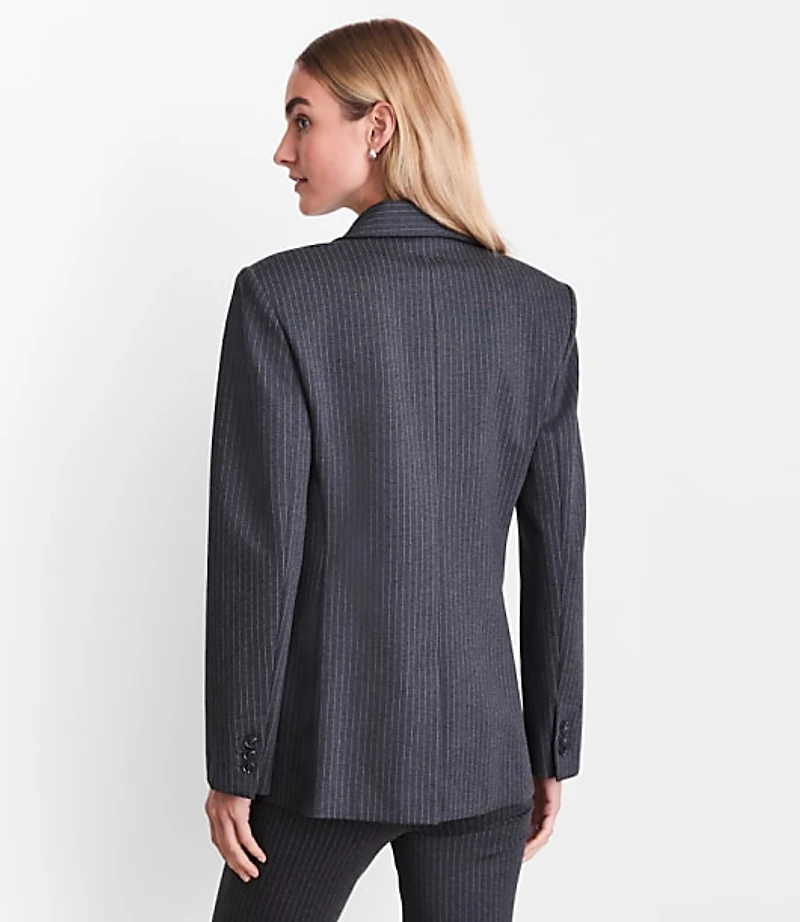 Petite LOFT Versa Ponte Blazer Pinstripe