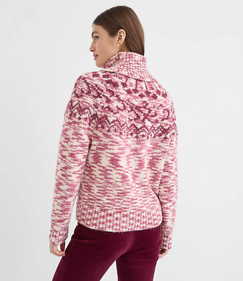 Spacedye Fair Isle Turtleneck Sweater