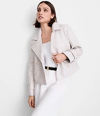 LOFT Versa Embossed Faux Leather Trench Coat
