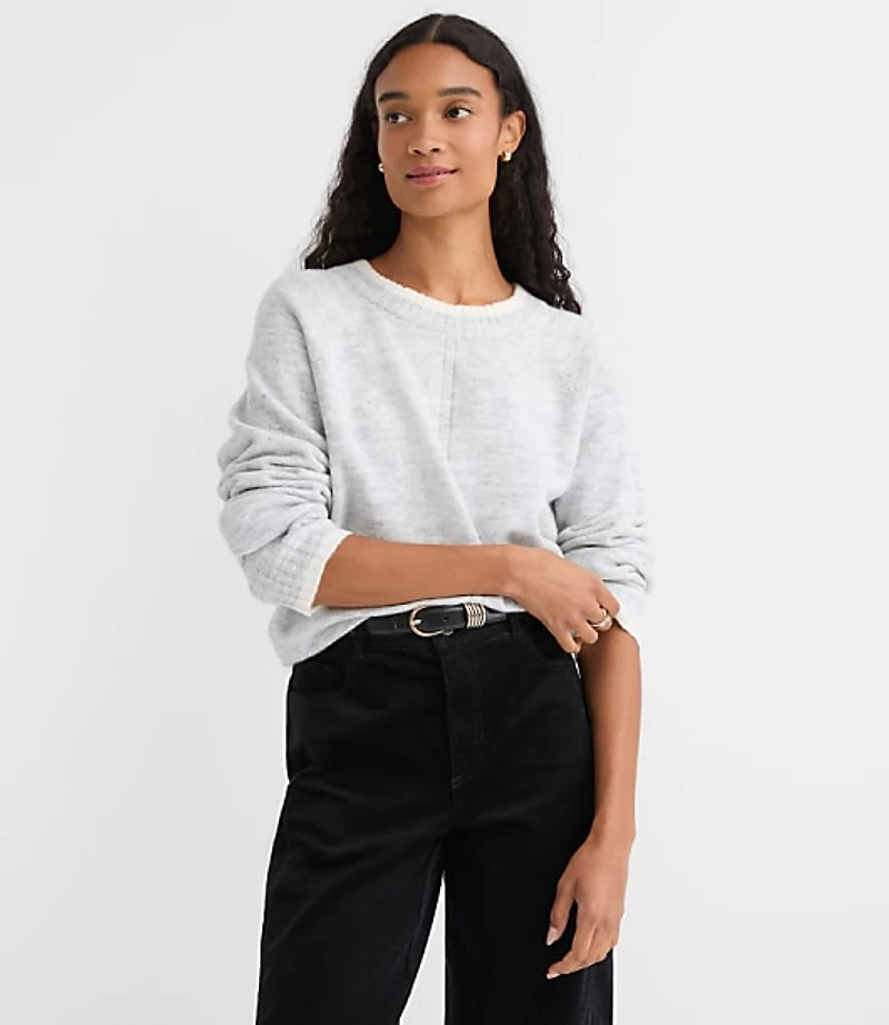 Tipped Seamed Raglan Sweater