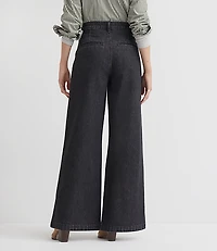Petite Curvy High Rise Trouser Jeans Washed Black Wash