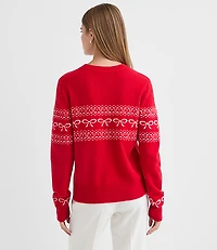 Bow Heart Fair Isle Sweater